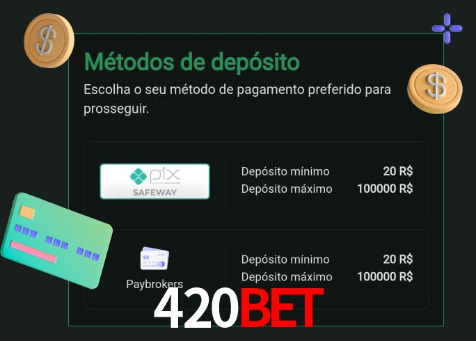 O cassino 420Bet oferece uma grande variedade de métodos de pagamento